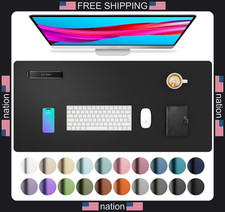 Aothia non-slip waterproof PU leather desk pad 23.6 x 13.7 inches black picture