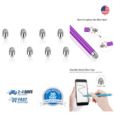 Replacement Fiber Tips 8 Pack for 7mm Fiber Stylus Pens, Ultra Slim Responsive picture