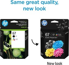 NEW Original HP 67 - 3YP29AN - Black and Tri-Color Ink Cartridges - June 2027 picture