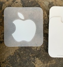 Apple Sticker - One *NEW* Genuine OEM White Apple Logo Decal - 1.5