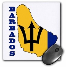 3dRose Flag in map of Barbados. Outline map and name of country Barbados contain picture