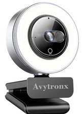 Avytronx 2K Webcam with Ring Light Microphone PC Laptop Mac Streaming Video Cam picture