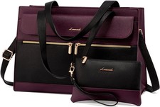 Laptop Bag for Women 15.6 Inch Tote Work Professional Leather Computer Briefcase picture
