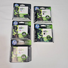 Lot of 5 Genuine HP 60XL BLACK /TRI-Color Ink Cartridges Sealed NIP picture