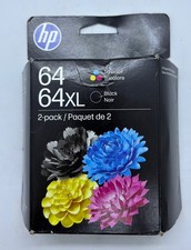 HP 64 XL Black & 64 Tri-Color Ink Catridges 2 Pack (Jan-2028) New Sealed picture