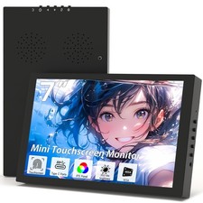 Small Monitor Touchscreen 7 Inch HD 1280x800 Type C HDMI Ports Mini Portable ... picture