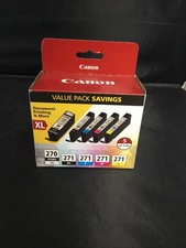 Authentic Canon PGI-270XL Black & CLI-271 Color 5 Pack Ink Cartridges BRAND NEW picture