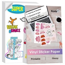 Lot Variety Size - KOALA Printable Vinyl Sticker Paper Water Proof ,Glossy White picture