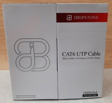 Dripstone 1000 Ft Roll CAT6 UTP Cable 4Pair 23AWG 1/0.57mm CCA PVC Jacket Red picture