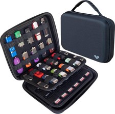 Durable Black USB Drive and Memory Card Organizer Case with Zipped Mesh Pockets picture