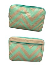 Carolina Pad Studio C 15-16in laptop sleeve Chevron Pattern Mint Green/Grey zips picture