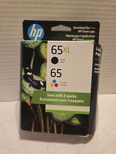 Genuine HP 65XL Black & 65 Tri-Color Ink Catridges 2 Pack Date: May 2025 picture