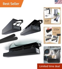 Durable Black Cable Management Trays - Easy Install Under Desk Solution, 2 Pack picture