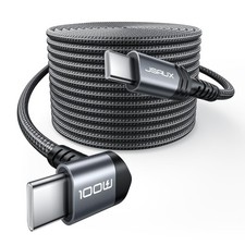 JSAUX USB C to C Cable 10FT, 100W Right Angle Fast 10FT - 1 Pack, Grey picture
