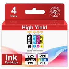 PGI-225 CLI-226 Ink Cartridges (4 Pack, PGBK C Y M) PGI225 CLI226 for 225 226... picture