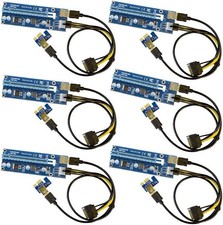 6-Pack VER009S PCI-E Riser Card PCIe 1x to 16x USB 3.0 Data Cable Bitcoin Set picture