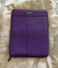 Coach Purple Leather Zipper Folding Case for iPad with Interior Pockets offers ? picture
