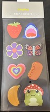 heyday Glow in the Dark Tech Stickers 8 Count Multicolor Strawberry Shark Flower picture