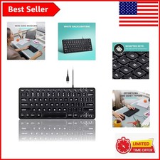 PERIBOARD-332 Backlit USB Keyboard - Modern Minimalist Design, Ambidextrous Use picture