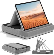 KDD Tablet Pillow Stand, Multi-Angle Viewing Ipad Holder for Lap, Bed Grey  picture