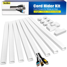 YesBes 116in Cord Hider Kit, Cord Covers for Wires on Wall, Pain picture