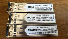 Lot of 3 10Gtek SFP 1000Base-SX 850nm 550m MMF Fiber Transceiver Modules picture