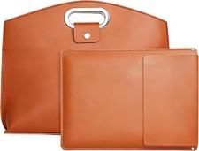 Caramel PU Leather 2-in-1 Laptop Sleeve and Pouch Set for 14-16 Inch Briefcase picture
