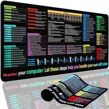 Excel Cheat Sheet Desk Pad Mat (11.8X31.5In) - XL Excel Formulas Shotcuts Mouse picture