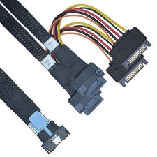 PCIe 5.0 MCIO x8 to Dual EDSFF E1/E3 SSD Cable, 2.1feet (65 cm) picture