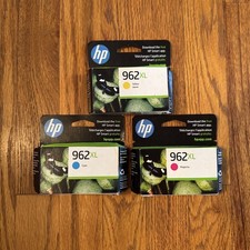 Lot of 3 Genuine HP 962XL Yellow Magenta Cyan Color Ink Cartridge Original picture