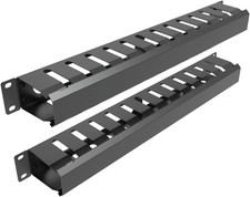 2 Pack of All Metal 1U Cable Management Horizontal Rack Mount Cable Manager w... picture