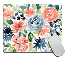 Pink Blue pad Design with Floral Mousepad Non-Slip Gaming Pad Rectangle Pads ... picture