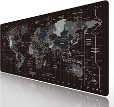 World Map Large Gaming Mouse Pad Extended Xxl(900X400X3Mm) Mouse Mat Long Desk P picture