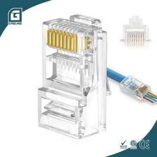 50pack - High Quality Pass Through RJ45 Conector Cat5e Cat6 picture