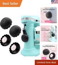 4-Pack Heat-Resistant Cord Organizer - Scalloped Stick-On Wrappers, Black 3x1.5 picture