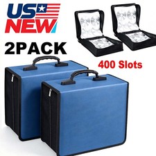 2Pack 400Disc CD DVD Organizer Holder Storage Case Bag Wallet Album Media Blue picture