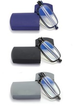 3 Pack Folding Reading Glasses for Men Women, Blue Light Black/Blue/Grey 2.5 x picture