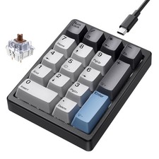 KN17 Wired Mechanical Number Pad 17 Keys Hot Swappable Numpad with White Back... picture
