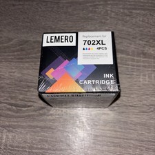 LEMERO 4pk 702XL Ink Cartridges for Epson 702 Workforce WF-3720 WF-3730 WF-3733 picture