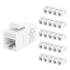 UL Listed 25-Pack RJ45 CAT6 Keystone Coupler Female to Female Insert Coupler ... picture