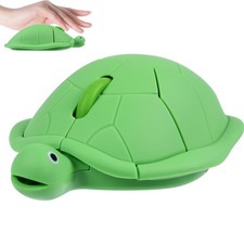 Wireless Turtle Shaped Mouse 2.4G Optical Computer 3 Buttons 12x7.7 Cm Mint picture