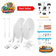 Extra Long 10FT Power Extension Cable Set for Wyze & Nest Cameras - 2 Pack picture