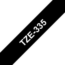 Brother TZE335 12MM WHITE ON BLACK TAPE TZe-335, White on Black, TZe, 1.2 c ~E~ picture