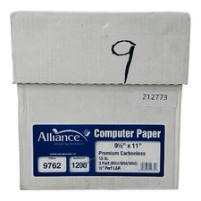 Alliance Continuous Computer Paper 9.5 x 11 Premium Carbonless 3 Part White*READ picture