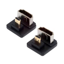 2 Pack Micro HDMI Male to HDMI Female 4K@60Hz 180Degree Angled Connector Adapter picture