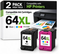 64 XL Ink Cartridge for HP 64XL ENVY 5542 6255 6258 7130 7132 7164 7855 7858 lot picture