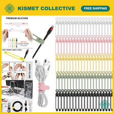 100Pcs Silicone Cable Ties - Durable Cord Organizer for Effective Cable Manageme picture
