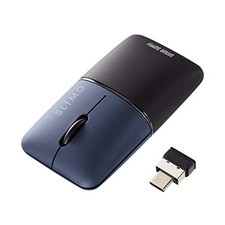 Sanwa Supply SLIMO Silent Wireless Blue LED Mouse Slim Rechargeable Type-C Navy picture