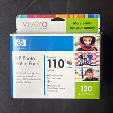 HP Custom 110 Series Value Pack Tri-Color Inkjet + 4x6 Glossy Paper EXP Nov 2007 picture