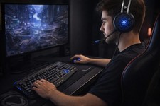 4 Piece PC Computer Gaming LED Backlit Keyboard Mouse Mouse Pad Gaming Headset  picture